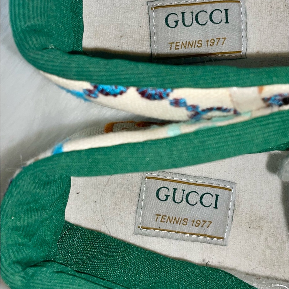 🔥🔥 Authentic Gucci Embroidered Signature Tennis 1977 Hightop Sneakers Sz 7.5!! - Picture 8 of 9